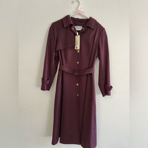 NWT| Eggplant Trench Coat